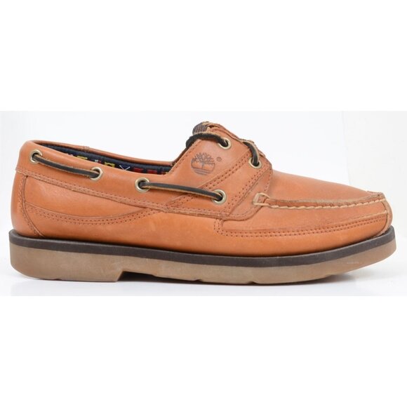 Timberland Earth Brown Leather Men's 8M Boat Shoe Loafer Sporty Resort Vacation - Picture 4 of 10